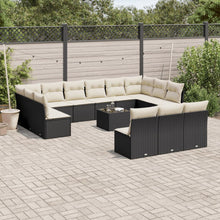 14-Delige Loungeset Met Kussens Poly Rattan Zwart
