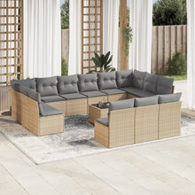 14-Delige Loungeset Met Kussens Poly Rattan Beige