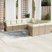 Tuinset poly rattan 11-delig beige