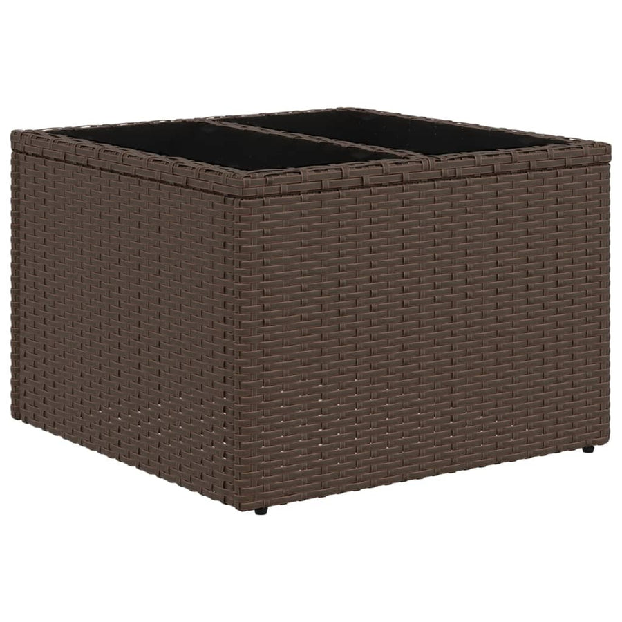12-delige tuinbankset met kussens, bruin polyrotan