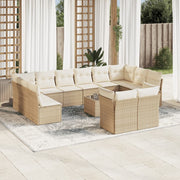 Loungeset 13-delig poly rattan beige