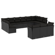 13-Delige Loungeset Met Kussens Poly Rattan Zwart
