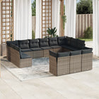 13-Delige Loungeset Met Kussens Poly Rattan Grijs