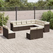 Loungeset 12-delig poly rattan bruin
