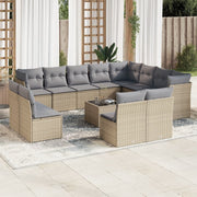 Loungeset 13-delig poly rattan beige