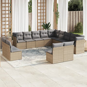 Loungeset 13-delig poly rattan beige