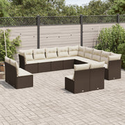 Loungeset 13-delig poly rattan bruin