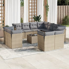 Loungeset 12-delig poly rattan beige