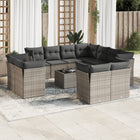Loungeset 12-delig poly rattan grijs