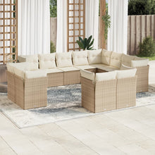 12-Delige Loungeset Met Kussens Poly Rattan Beige
