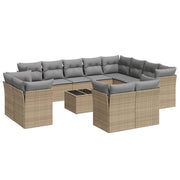 Loungeset 13-delig poly rattan beige
