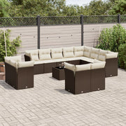 Loungeset 13-delig poly rattan bruin