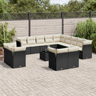 Loungeset 14-delig poly rattan zwart