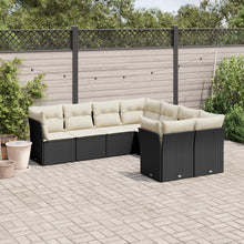 8-Delige Loungeset Met Kussens Poly Rattan Zwart