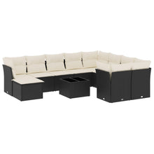 11-Delige Loungeset Met Kussens Poly Rattan Zwart