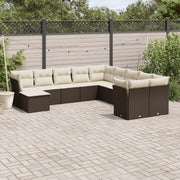 Loungeset 11-delig poly rattan bruin
