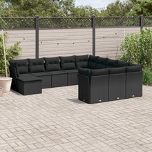 12-Delige Loungeset Met Kussens Poly Rattan Zwart