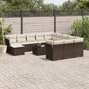 Loungeset 13-delig poly rattan bruin