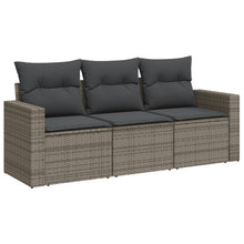 3-Delige Loungeset Met Kussens Poly Rattan Grijs