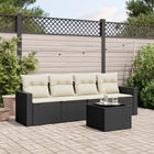 Loungeset 5-delig poly rattan zwart