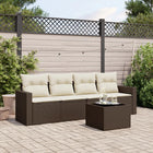 Loungeset 5-delig poly rattan bruin