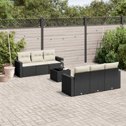 Loungeset 7-delig poly rattan zwart