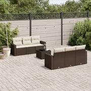 Loungeset 7-delig poly rattan bruin