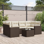 Loungeset 7-delig poly rattan bruin