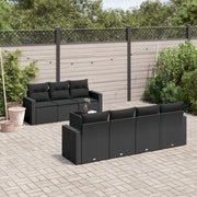 Loungeset 8-delig poly rattan zwart