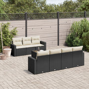 Loungeset 8-delig poly rattan zwart
