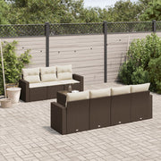 Loungeset 8-delig poly rattan bruin