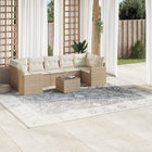 8-Delige Loungeset Met Kussens Poly Rattan Beige