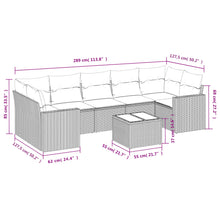 8-Delige Loungeset Met Kussens Poly Rattan Grijs