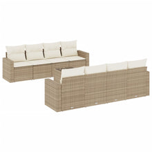 9-Delige Loungeset Met Kussens Poly Rattan Beige