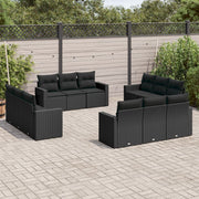 Loungeset 12-delig poly rattan zwart