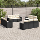 Loungeset 12-delig poly rattan zwart