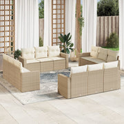 Loungeset 12-delig poly rattan beige