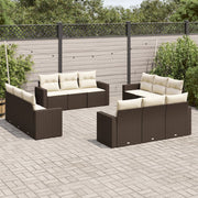 Loungeset 12-delig poly rattan bruin
