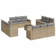 Loungeset 13-delig poly rattan beige