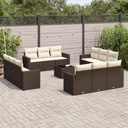 Loungeset 13-delig poly rattan bruin