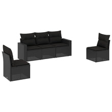 5-Delige Loungeset Met Kussens Poly Rattan Zwart