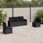 Loungeset 5-delig poly rattan zwart