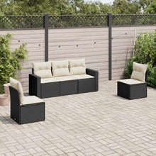 5-Delige Loungeset Met Kussens Poly Rattan Zwart