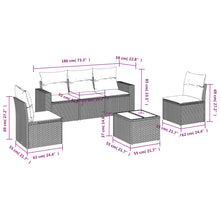 6-Delige Loungeset Met Kussens Poly Rattan Beige