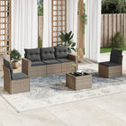 Loungeset 6-delig poly rattan grijs