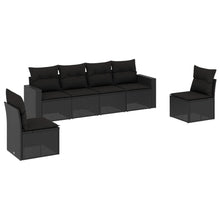 6-Delige Loungeset Met Kussens Poly Rattan Zwart