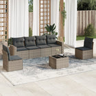 7-Delige Loungeset Met Kussens Poly Rattan Grijs