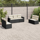 Loungeset 7-delig poly rattan zwart