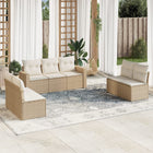 7-Delige Loungeset Met Kussens Poly Rattan Beige