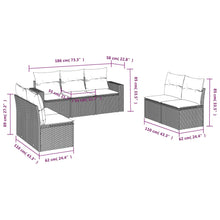 7-Delige Loungeset Met Kussens Poly Rattan Grijs